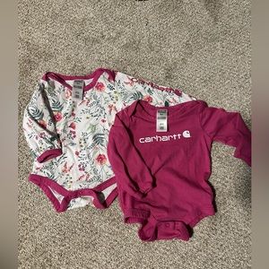6 month long sleeve Carhartt onesies